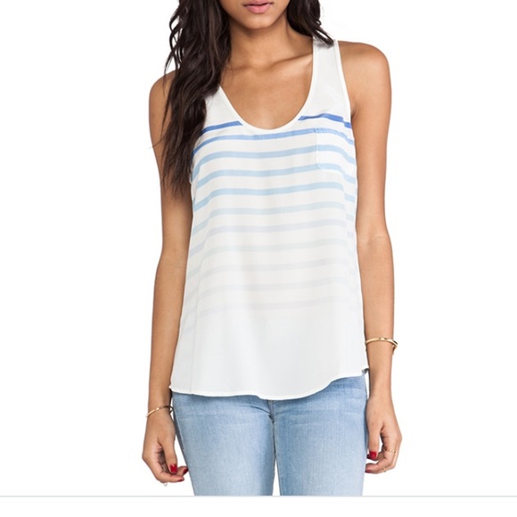 NWT Joie silk camisole/tank, small, blue/white - Picture 1 of 6
